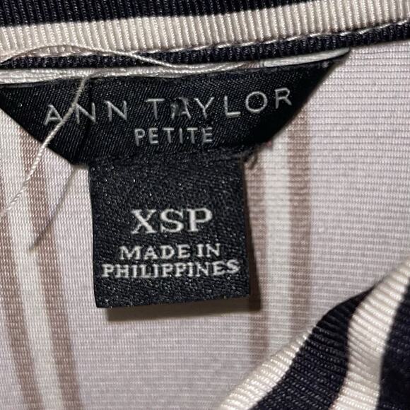 Women’s Ann Taylor Midi Dress Black‎ Striped Button Down Long Sleeve Size XSP - Picture 2 of 7